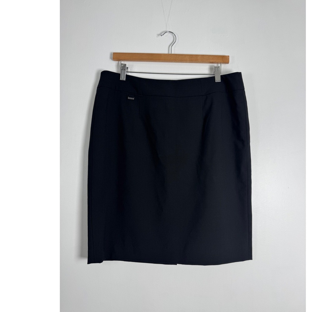 Professional Calvin Klein Womens 14P Pencil Skirt Blk Stretch Career Knee Length